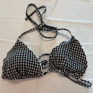 Wild Fable Black and White Checkered Bikini Top